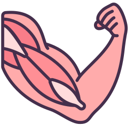 Flexed bicep muscles icon